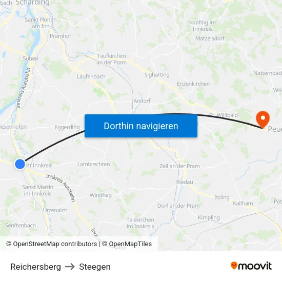 Reichersberg to Steegen map