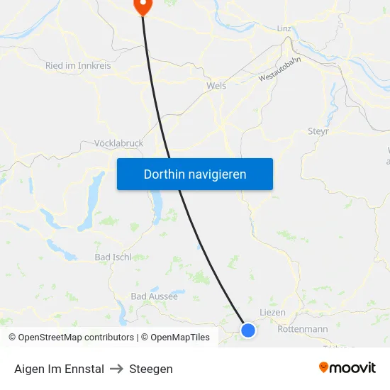 Aigen Im Ennstal to Steegen map