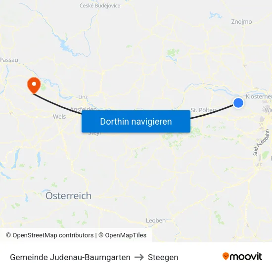 Gemeinde Judenau-Baumgarten to Steegen map