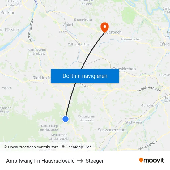 Ampflwang Im Hausruckwald to Steegen map