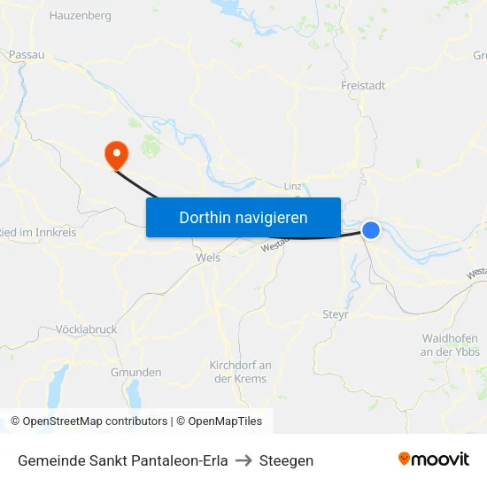 Gemeinde Sankt Pantaleon-Erla to Steegen map