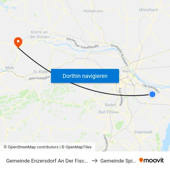 Gemeinde Enzersdorf An Der Fischa to Gemeinde Spitz map