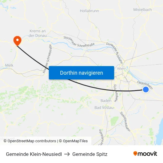 Gemeinde Klein-Neusiedl to Gemeinde Spitz map