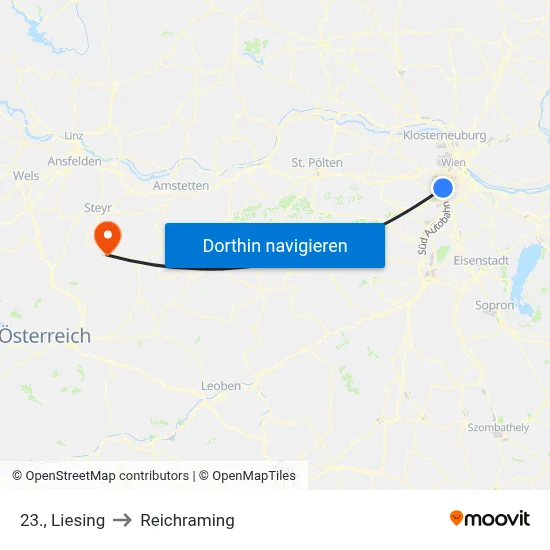 23., Liesing to Reichraming map