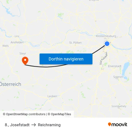 8., Josefstadt to Reichraming map