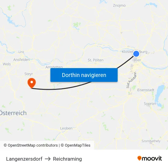 Langenzersdorf to Reichraming map