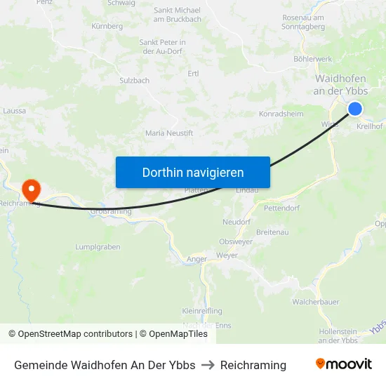 Gemeinde Waidhofen An Der Ybbs to Reichraming map