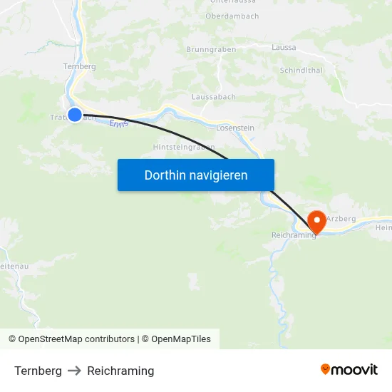 Ternberg to Reichraming map