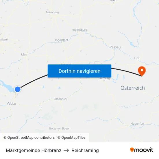 Marktgemeinde Hörbranz to Reichraming map