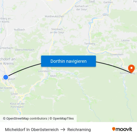 Micheldorf In Oberösterreich to Reichraming map