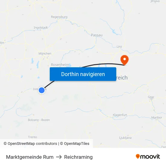 Marktgemeinde Rum to Reichraming map