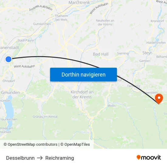 Desselbrunn to Reichraming map