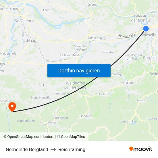Gemeinde Bergland to Reichraming map