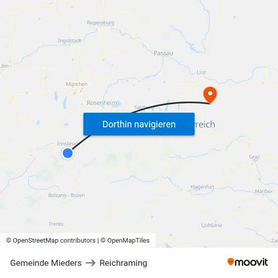 Gemeinde Mieders to Reichraming map