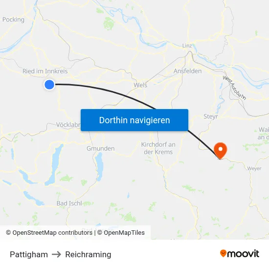 Pattigham to Reichraming map