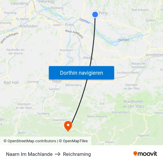 Naarn Im Machlande to Reichraming map