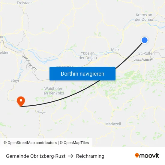 Gemeinde Obritzberg-Rust to Reichraming map