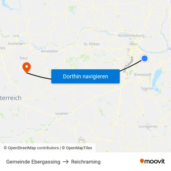 Gemeinde Ebergassing to Reichraming map