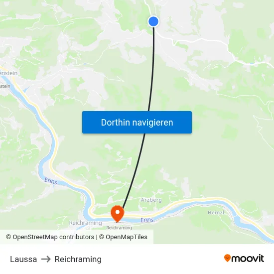 Laussa to Reichraming map