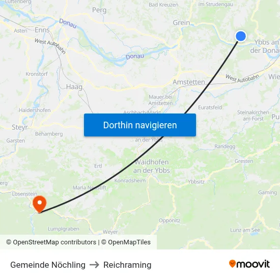 Gemeinde Nöchling to Reichraming map