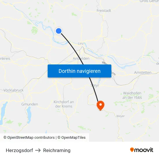 Herzogsdorf to Reichraming map