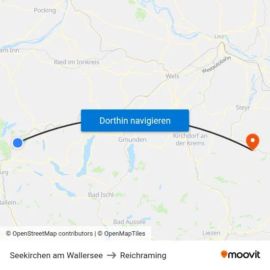 Seekirchen am Wallersee to Reichraming map