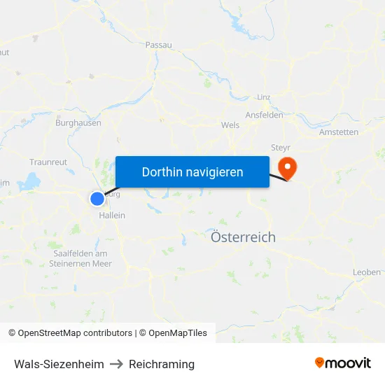 Wals-Siezenheim to Reichraming map