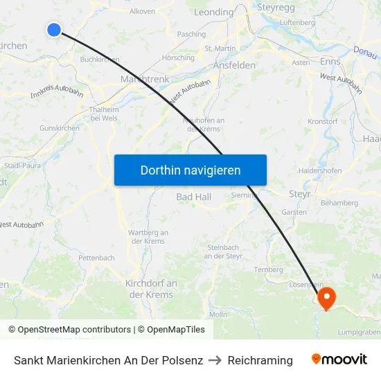 Sankt Marienkirchen An Der Polsenz to Reichraming map