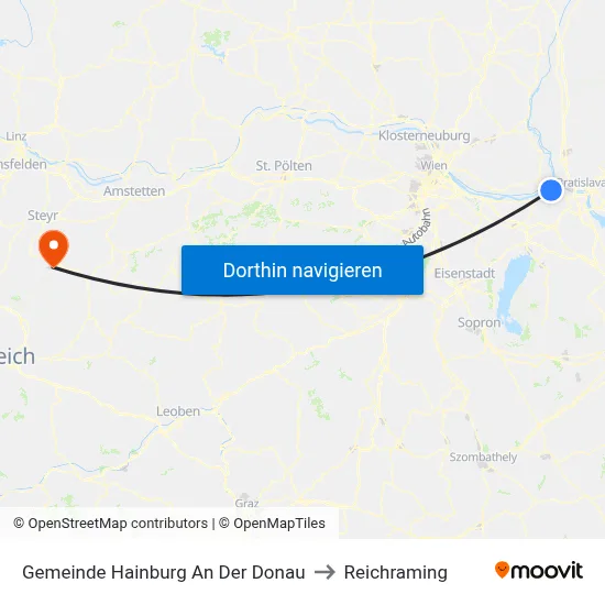 Gemeinde Hainburg An Der Donau to Reichraming map