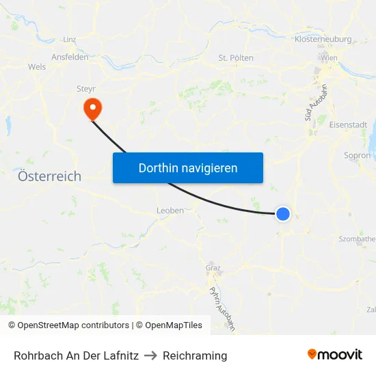 Rohrbach An Der Lafnitz to Reichraming map