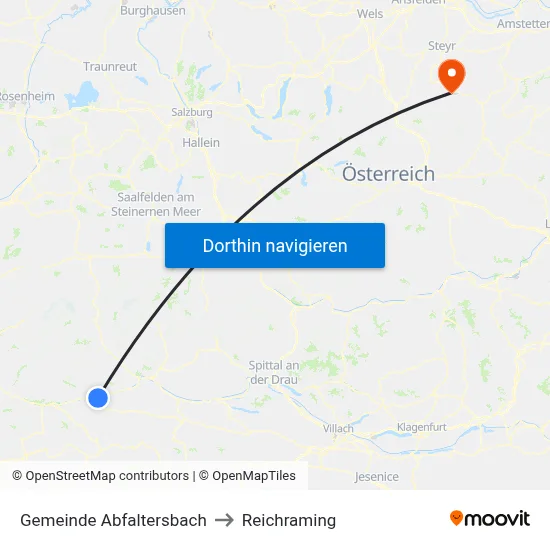 Gemeinde Abfaltersbach to Reichraming map