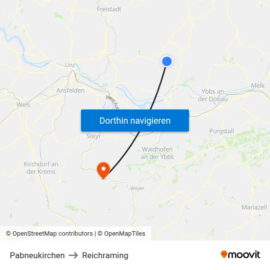Pabneukirchen to Reichraming map