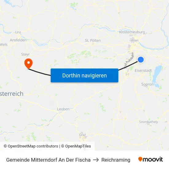 Gemeinde Mitterndorf An Der Fischa to Reichraming map
