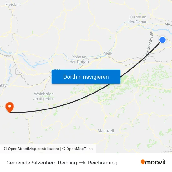 Gemeinde Sitzenberg-Reidling to Reichraming map