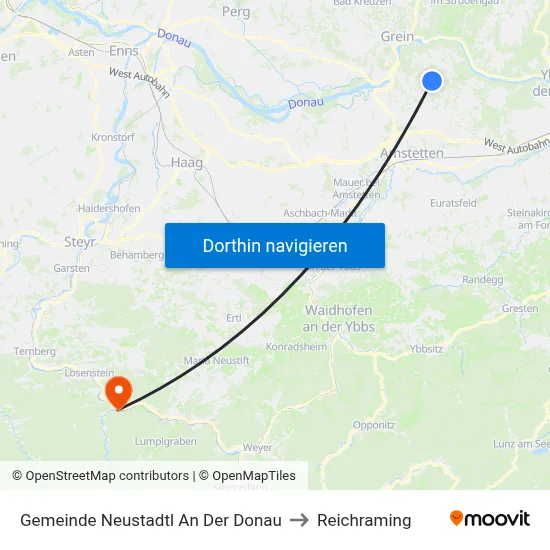 Gemeinde Neustadtl An Der Donau to Reichraming map