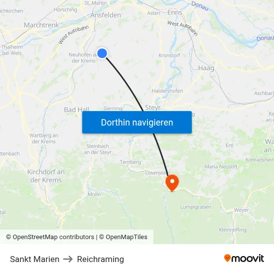 Sankt Marien to Reichraming map