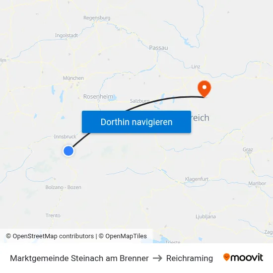 Marktgemeinde Steinach am Brenner to Reichraming map