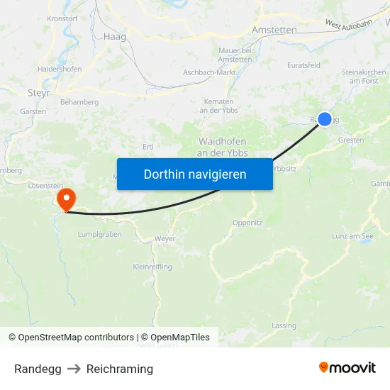 Randegg to Reichraming map