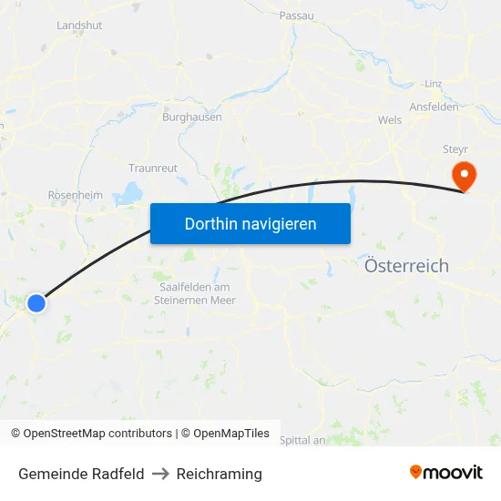 Gemeinde Radfeld to Reichraming map