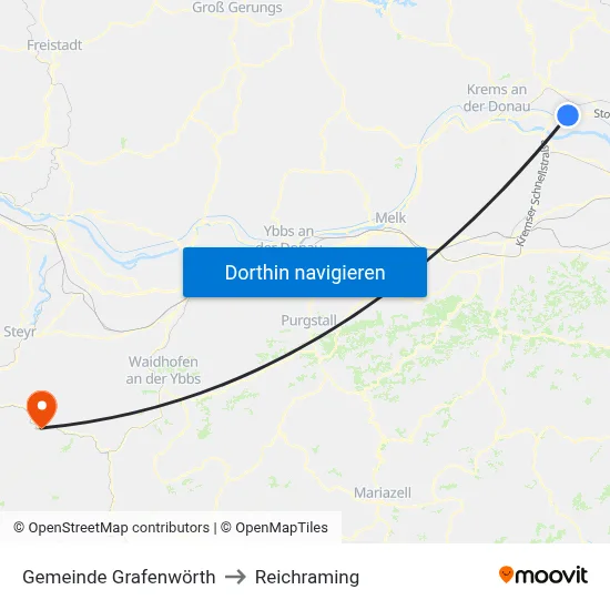 Gemeinde Grafenwörth to Reichraming map