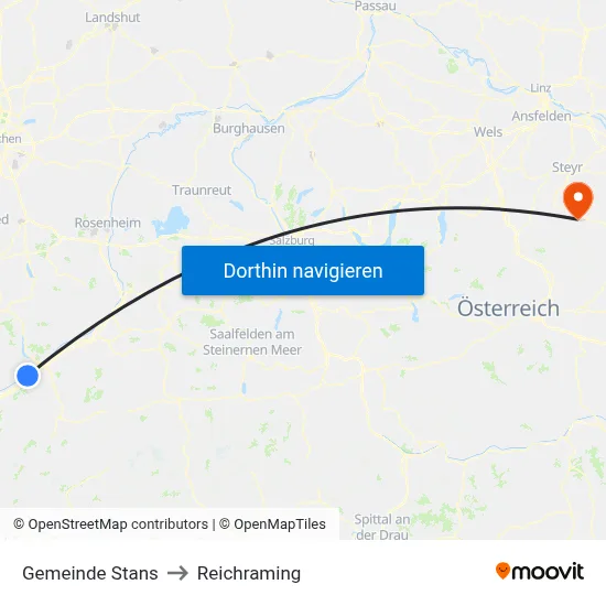 Gemeinde Stans to Reichraming map