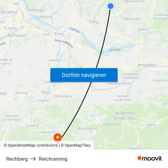 Rechberg to Reichraming map
