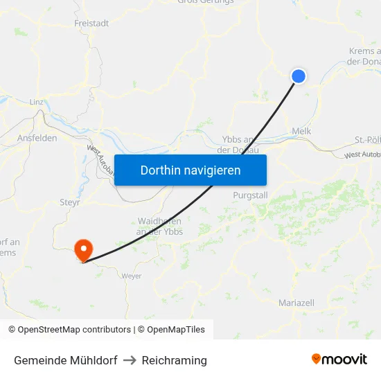 Gemeinde Mühldorf to Reichraming map