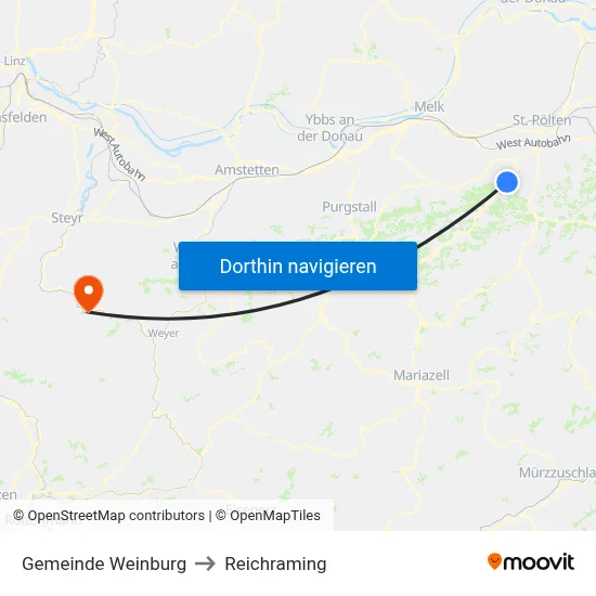 Gemeinde Weinburg to Reichraming map