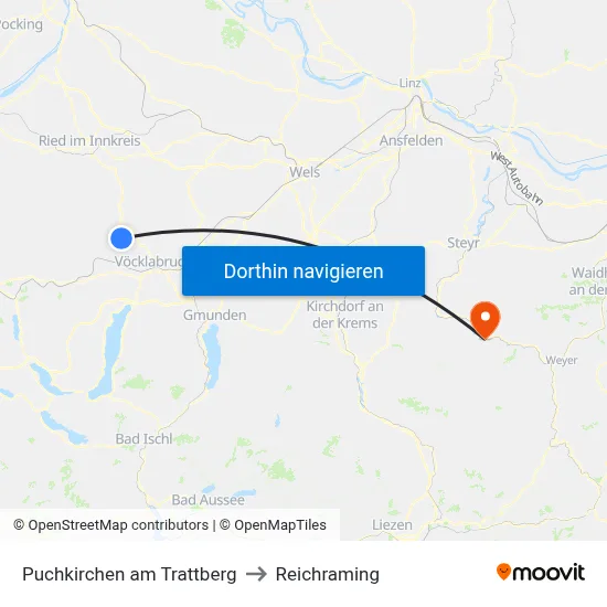 Puchkirchen am Trattberg to Reichraming map
