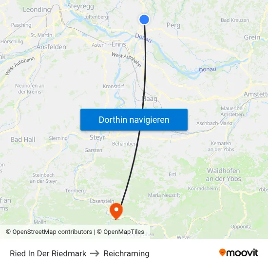 Ried In Der Riedmark to Reichraming map