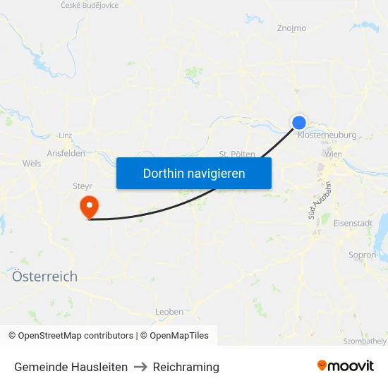 Gemeinde Hausleiten to Reichraming map