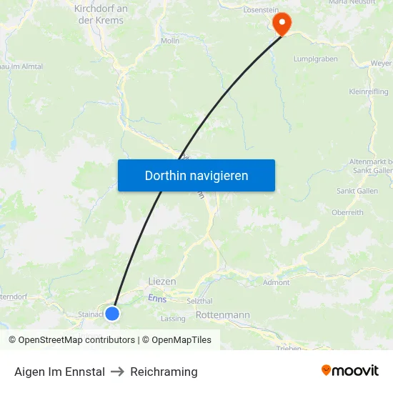 Aigen Im Ennstal to Reichraming map