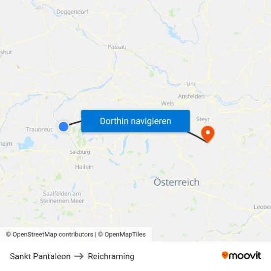 Sankt Pantaleon to Reichraming map