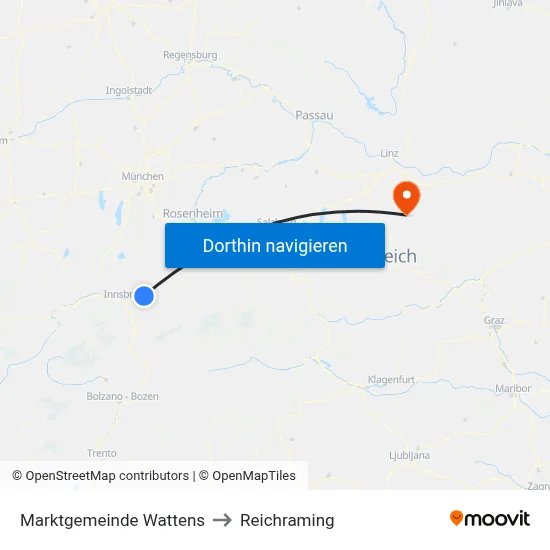 Marktgemeinde Wattens to Reichraming map